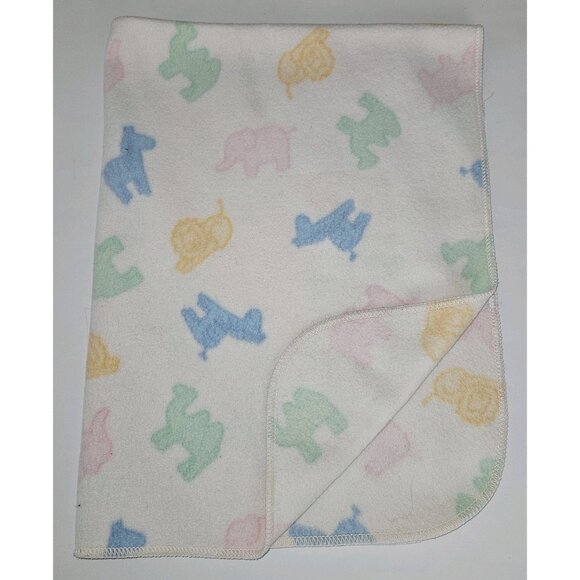 VTG 15582 Baby Blanket Pastel Animals Camel Lion Elephant Zebra Springs Ind RARE - Picture 1 of 10